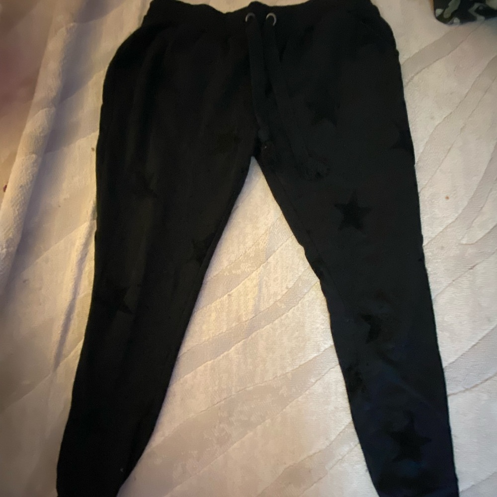 Black and velvet star sweatpants size large